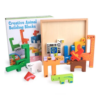 

3D Puzzle Jigsaw Wooden Toys Cartoon Animals Puzzles Child Educational Toy Children Tangram Jigsaw Board Toys for gift