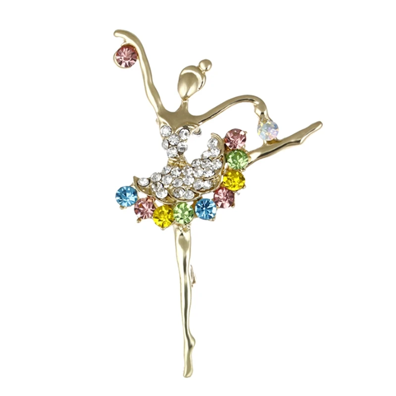 

New Fashion Ballerina Brooches And Music Note Brooch for Women Ballet Dance Girls Colorful Crystal Pins for Gifts