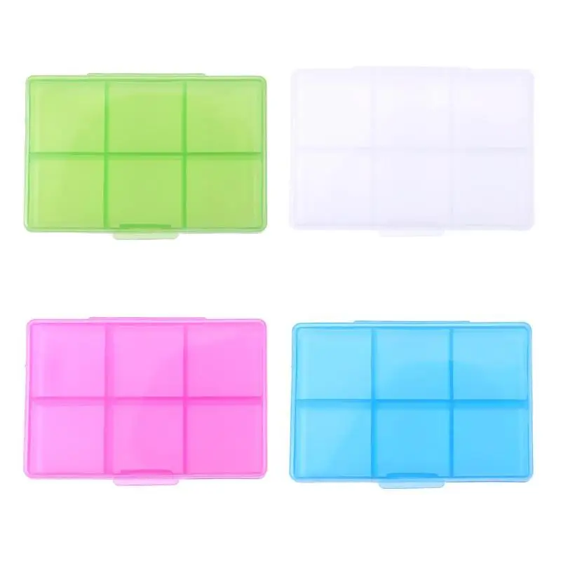 

Hygienic 6 Grids Portable PP Pill Storage Box Mini Travel Medicine Cases Organizers Folding Vitamin Medicine Drug Pill Container