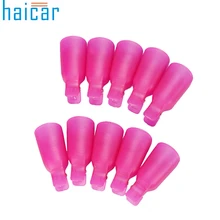 Haicar Fashion Women Lady 10PC Plastic Nail Art Soak Off Cap Clip UV Gel Polish Remover Cap Wrap Tool Gift 1Set