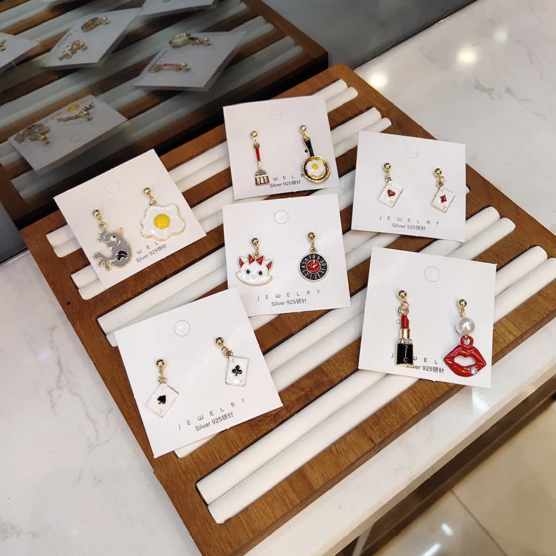 

Korean Japan Anti-allergy Cute Cartoon Cat Poker Fried Eggs Woman Dangle Drop Earrings Handmade Fashion Jewelry-JQD5
