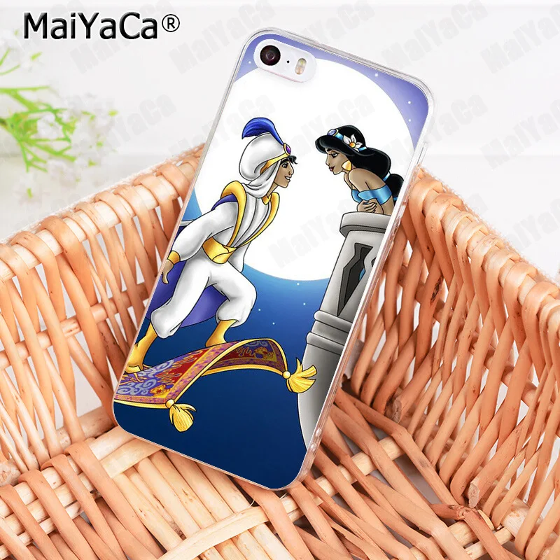 MaiYaCa Capa Aladdin and Princess Jasmine design Transparent Cover Case for Apple iPhone 8 7 6 6S Plus X 5 5S SE XS XR XSMAX