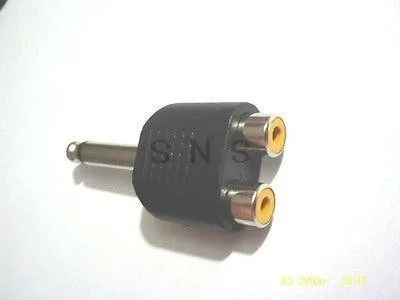100pcs-Nickel-plating-6-35mm-1-4-Inch-Mono-Plug-to-2-RCA-Jack-adaptor (3)