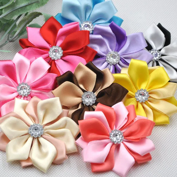 

20pcs Satin Ribbon Flowers Bows Appliques Wedding Decor Lots Mix E267