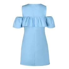 Summer Dress Causal Women Ruffles Shirt Dress Butterfly Sleeve Dress Sexy Strapless Straight Loose Dresses Vestidos LJ9019E