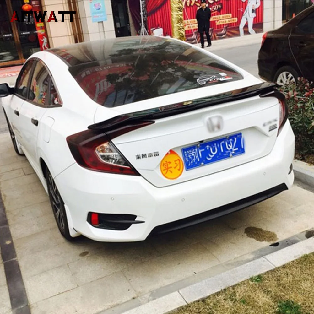 Спойлер на задний багажник крыло для Honda Civic 10th Generation 2016 2017 ABS пластик неокрашенные