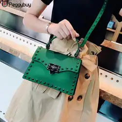 Новый Винтаж Малый заклёпки сумки Crossbody кошельки кожа сумка для женщин 2018