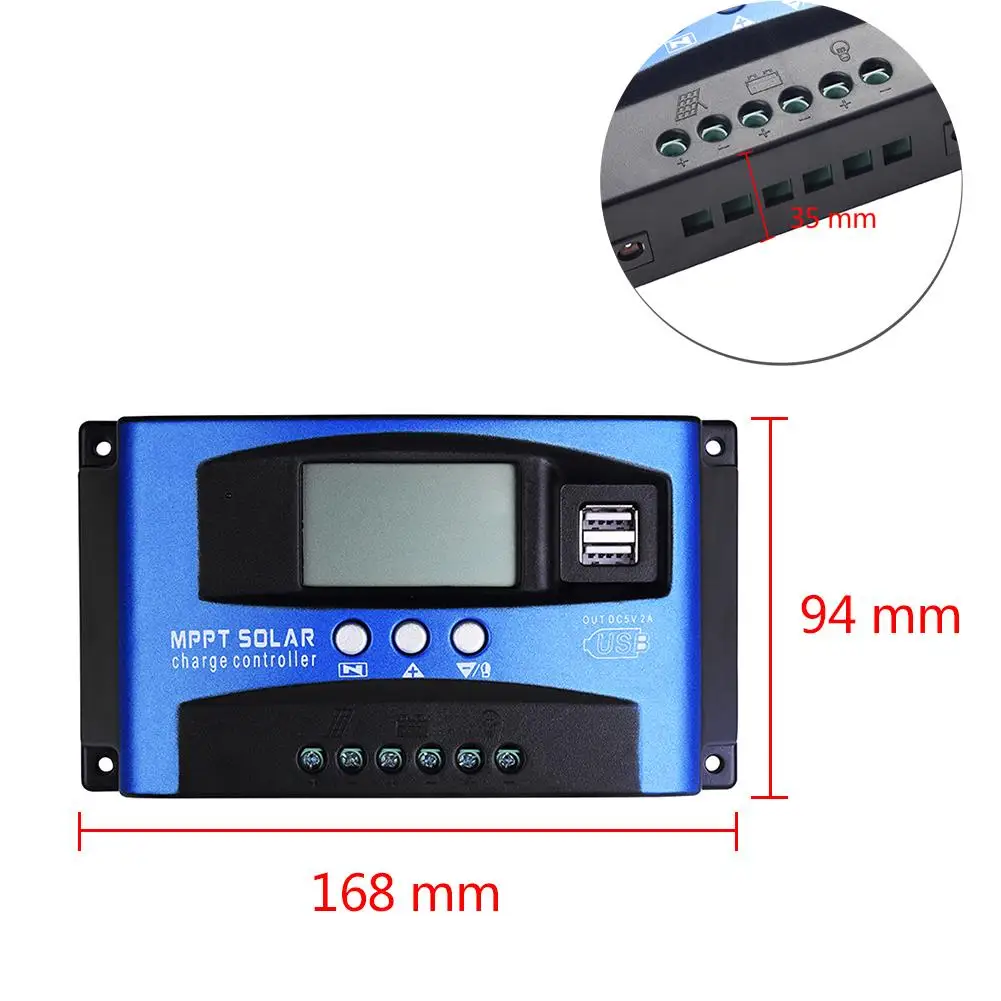 30A/40A/50A/60A/100A 12 В 24 в MPPT автоматический контроллер заряда PWM с ЖК-дисплеем регулятор панели солнечных батарей PV домашняя Прямая поставка