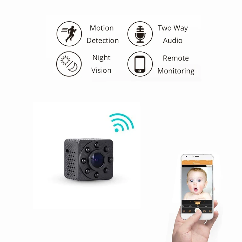 IP WIFI мини камера 720P ночное видение для дома беспроводная видеонаблюдения с