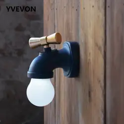 СВЕТОДИОДНЫЙ Ночник декор свет голос управление кран тип Mini USB перезаряжаемые батарея нажмите настенная лампа для детей спальня Туалет