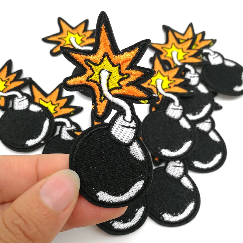 

Embroidered iron On Patches small cartoon bomb patch DIY bag accessories fashion Badge for child T shirt & Clothing applique