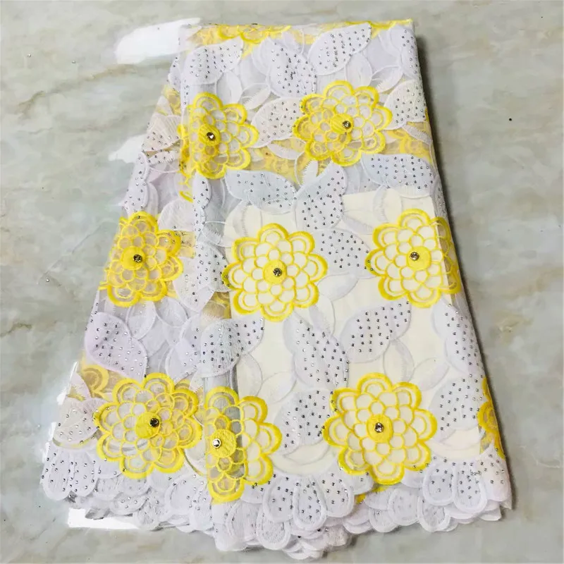 

ZQJ!African Lace Fabric 2018 High Quality Lace, Pearls Embroidery Tulle Lace Fabric, African Lace stones 5 Yards ! P121606