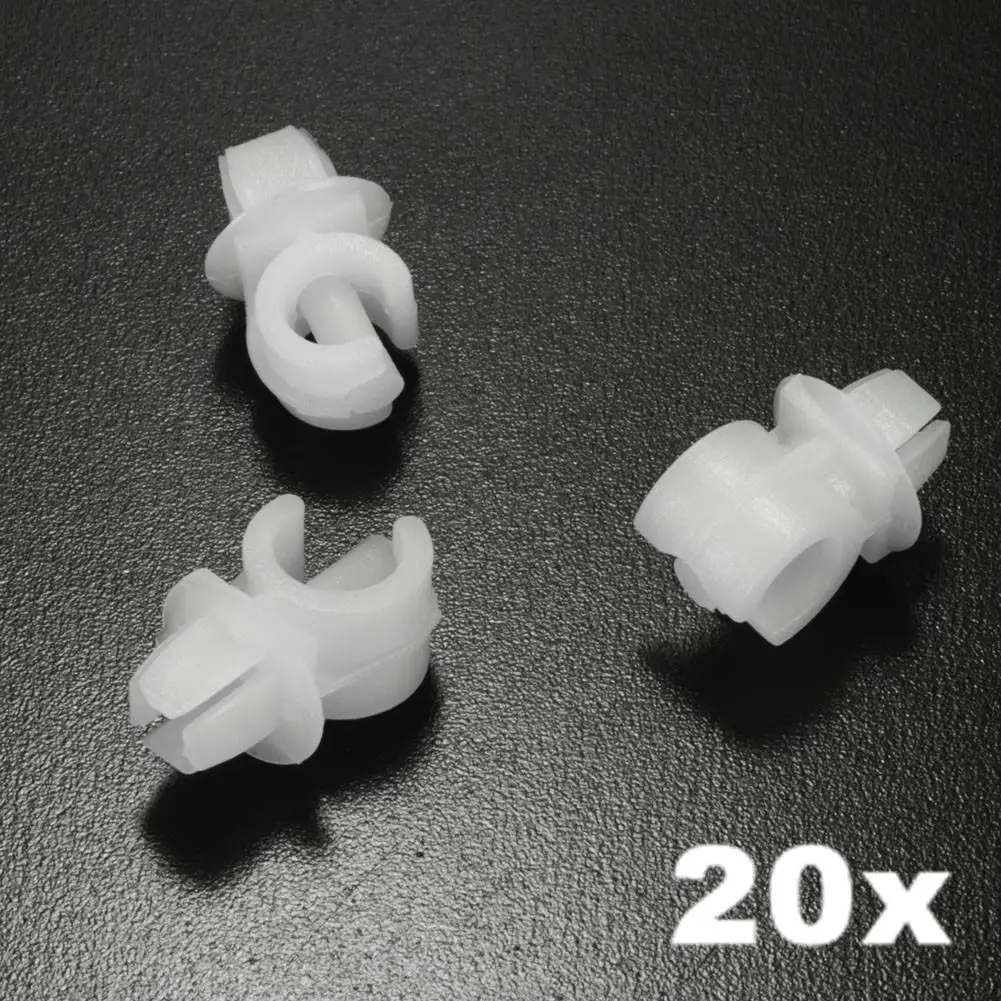 

20 Pcs White Plastic Bonnet Stay Holder Hold Support Rod Clips For VW 357823397 White Plastic 7mm x 7mm