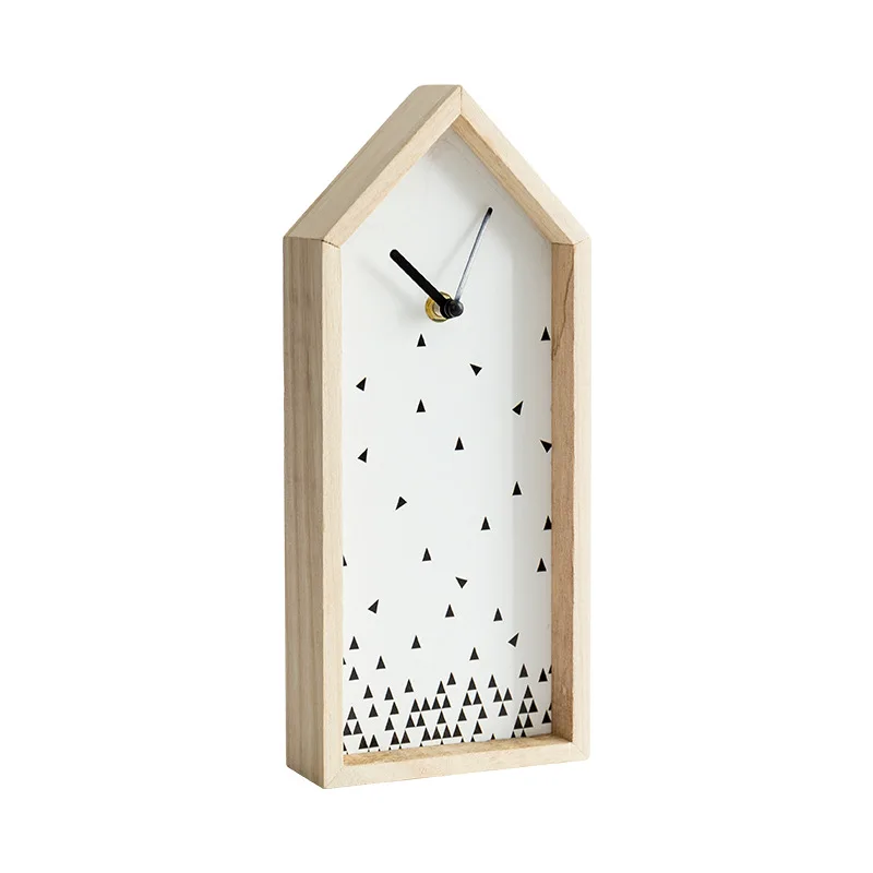

Nordic Wooden Room Table Clock Creativity Simplicity Silent Desk Clock Electronic Table Clock Coffee Shop Shelf Home Decorations