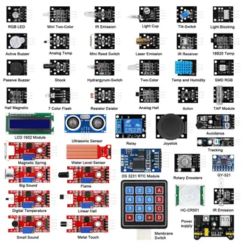 LAFVIN 45 In 1 Sensors Modules Starter Kit Better Than 37 in 1 Sensor Kit For Arduino For UNO R3 1