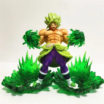 

Dragon Ball Z Figurine Broly Action Figures PVC Model Anime Dragon Ball Super Saiyan Green Power Effect DIY Set Collectible Toys
