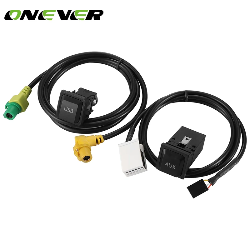 

Onever Car USB Adapter Audio Cable Switch Plug Aux In for for VW RNS315 RCD510 Magotan L POLO Touran
