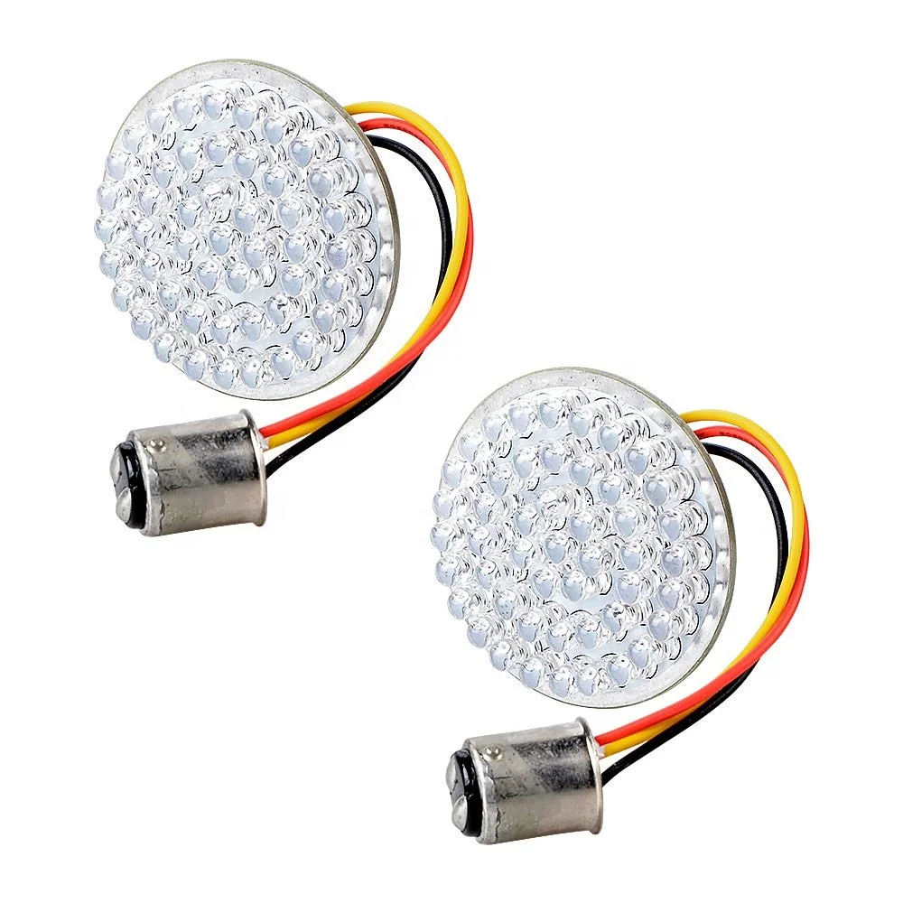 2PCS 2Inches Bullet Style Rear Brake Light LED Turn Signal Kit with 1157 Base for Honda Motorcycles