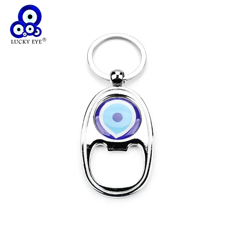 Lucky Eye Glass Evil Eye Keychain Bottle Opener Keychain For Woman Man