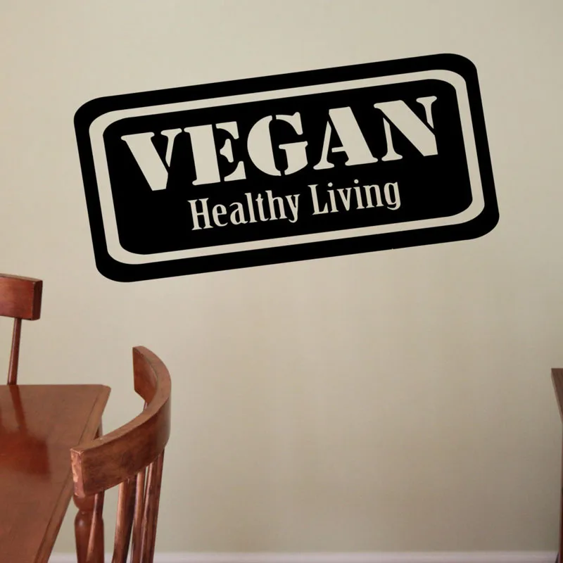 

Vegetarian theme Wall Decor Decals for Kitchen Removable Vinyl Wall Stickers Healthy Living Words Art Decal Home Decorate S401