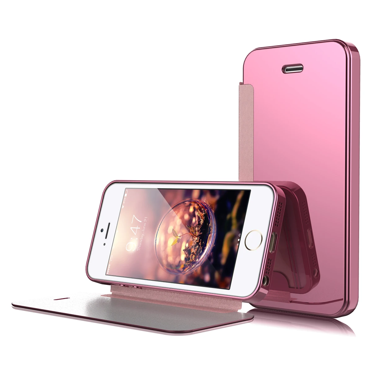 Роскошный зеркальный чехол кошелек с откидной крышкой для Iphone 7 6 6s Plus TPU +