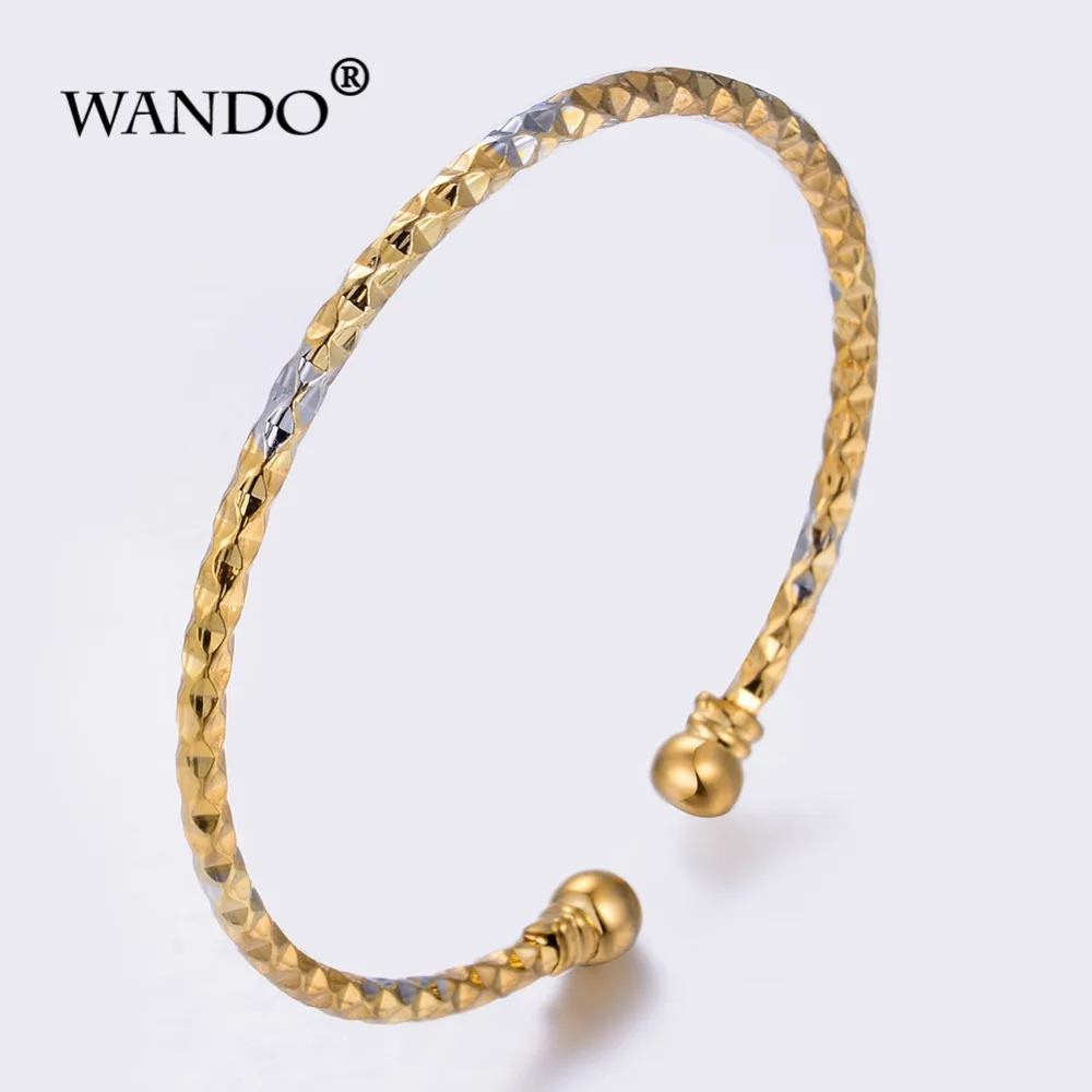 WANDO 1 шт./лот двухцветный Модный женский Эфиопский браслет золотого цвета