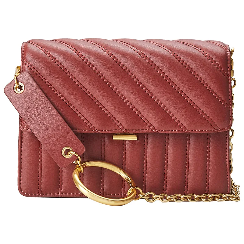 

JIULIN2019 Fashion new leather small pack chain single-shoulder bag cowhide embroidery women's bag simple hundreds of oblique