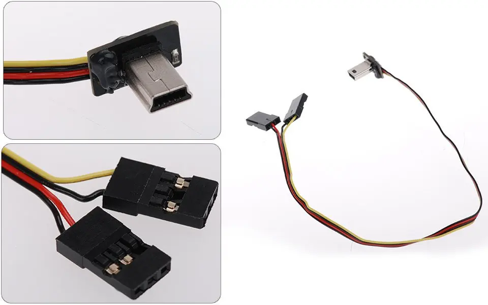 

FPV Transmitter Video Output AV USB Cable Wire 5V DC Power BEC Input For GoPro Hero 3 90 Degree Connector