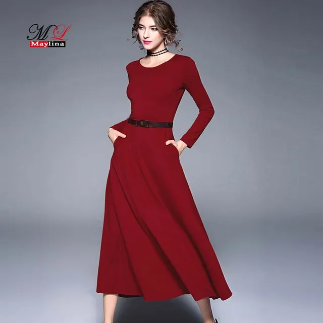Maylina Spring Dress Women 2018 New Fashion Simple Black Casual Vintage Dresses Female Work Evening Party Maylina Spring Dress Women 2018 New Fashion Simple Black Casual Vintage Dresses Female Work Evening Party