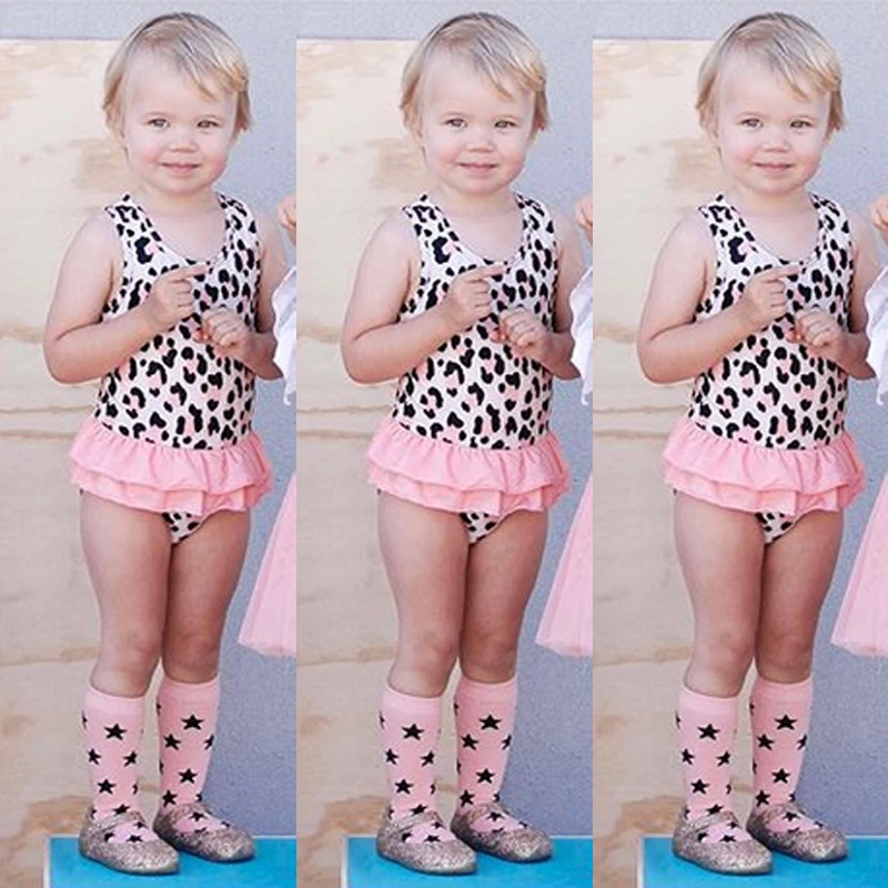 Modsh/милый модный летний купальник с леопардовым принтом для маленьких девочек, купальник, танкини для купания