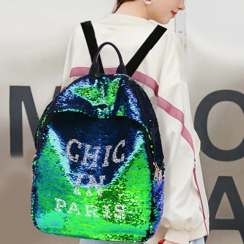 

Chic shoulder bag female 2018 new Korean version joker sequins size and capacity INS super fire bag computer bag.