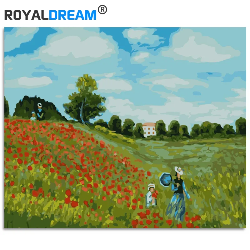 ROYALDREAM уютный садовый пейзаж DIY Краска по номерам Акриловая ручная краска