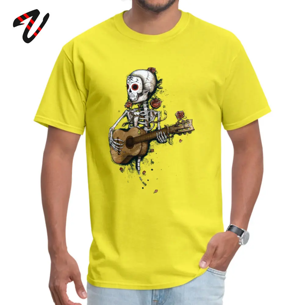 Birthday Fitness Tight Father Day Cotton Fabric O-Neck Men's Tops & Tees Casual Tees Prevailing Short Sleeve Top T-shirts Calaca Shirt for light shirts 1768 yellow