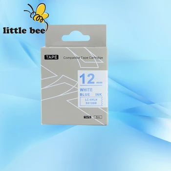 

Free shipping 1Pcs Top quality KingJim 12mm label tape SS12BW blue on white compatible labelworks/tepra printer