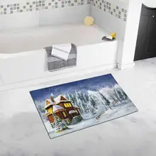 Рождественский зимний счастливый сцена для детской спальни гостиной ванной коврик нескользящий 32 L X 20 W дюймов