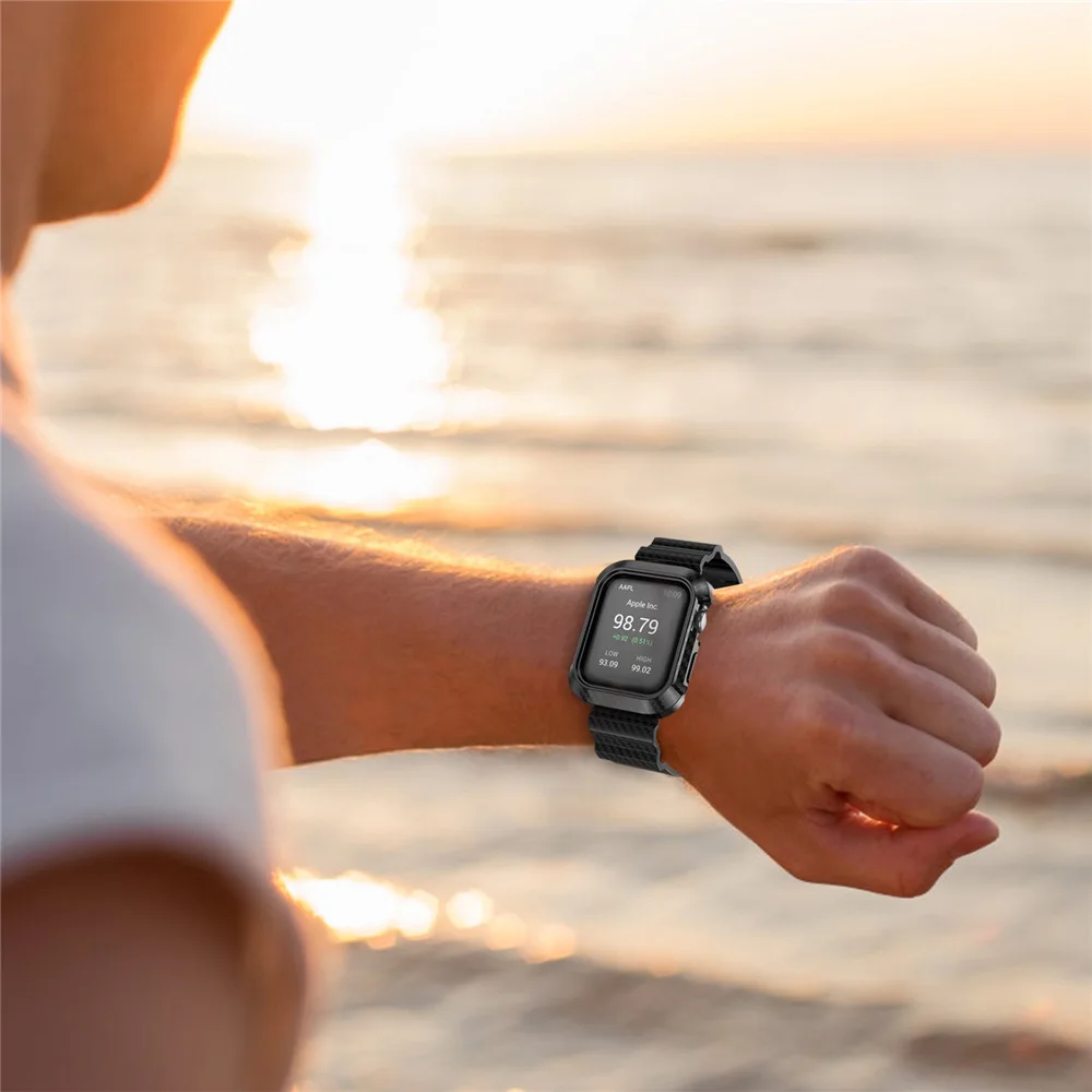 Мужской/женский спортивный противоударный ремешок с рамкой для Apple Watch Band Series SE 6 5