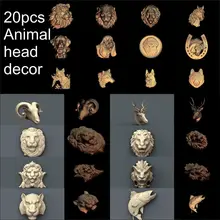 Cheap 20pcs Animal head decoration 3d model STL relief for cnc STL format Animal Relief Model STL Router Engraver ArtCam Cheap 20pcs Animal head decoration 3d model STL relief for cnc STL format Animal Relief Model STL Router Engraver ArtCam