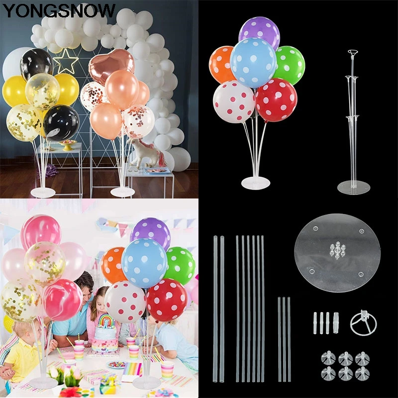 

7Pcs Balloons With Tube Balloons Stand Birthday Party Decoration Plastic Balloon Stick Kids Wedding Balloons Holder Column Stand