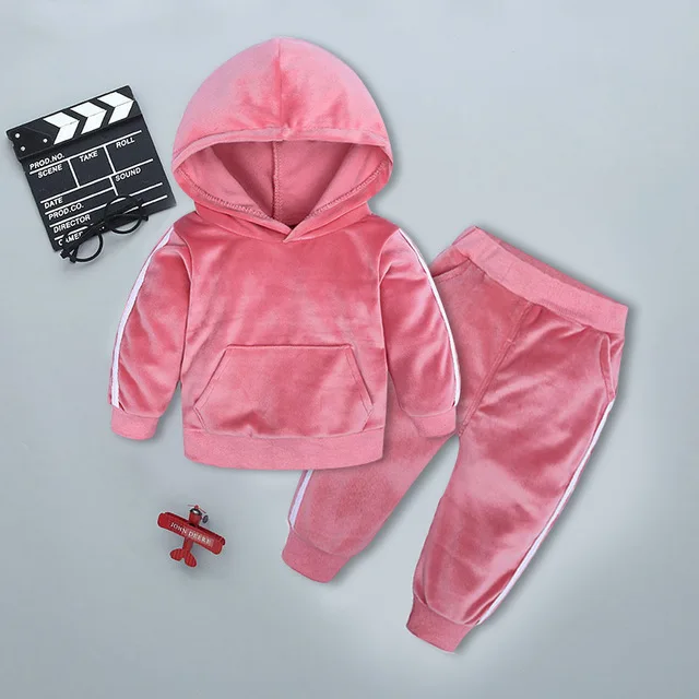 KEAIYOUHUO/комплекты детской одежды; хлопковый спортивный костюм для мальчиков; Одежда для маленьких девочек; Осенние костюмы; одежда с длинными рукавами; одежда для детей - Цвет: Pink