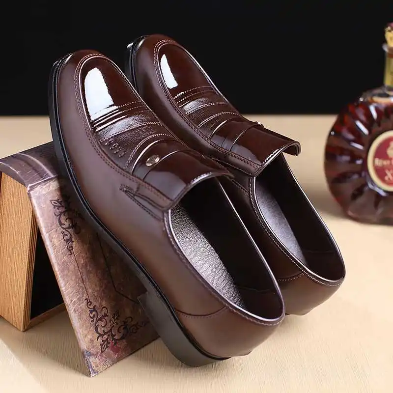 Mazefeng/ весенние мужские кожаные туфли; модные мужские туфли на плоской подошве с круглым носком; удобные офисные модельные туфли; мужские деловые туфли; размеры 38-44
