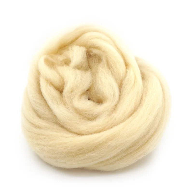 

50g/pcs Original white Primer Wool Fibre Roving For Needle Felting Hand Spinning DIY Fun Doll Needlework