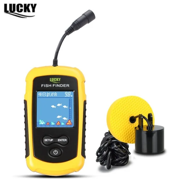 Lucky fish finder, эхолот для рыбалки, датчик эхолота, ЖК-дисплей, 120 м, эхолот, беспроводной эхолот, детектор для ловли льда