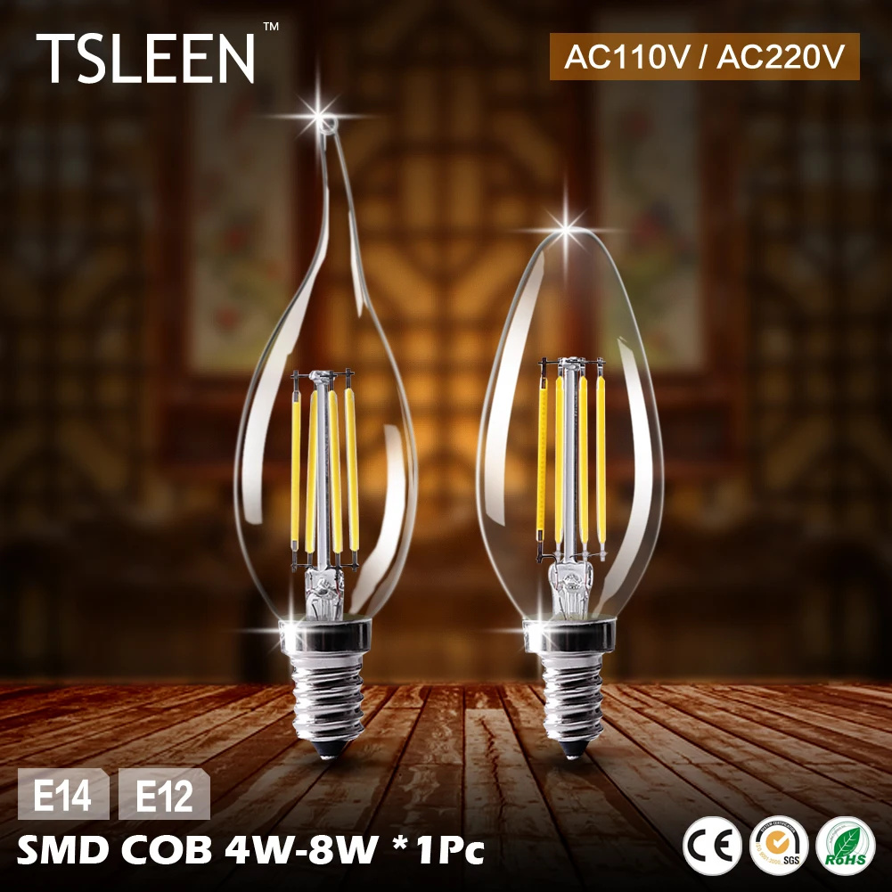 Cheap E12 Led Lamp E14 220V Led Bulbs 110V Flame Bulb Energy Saving