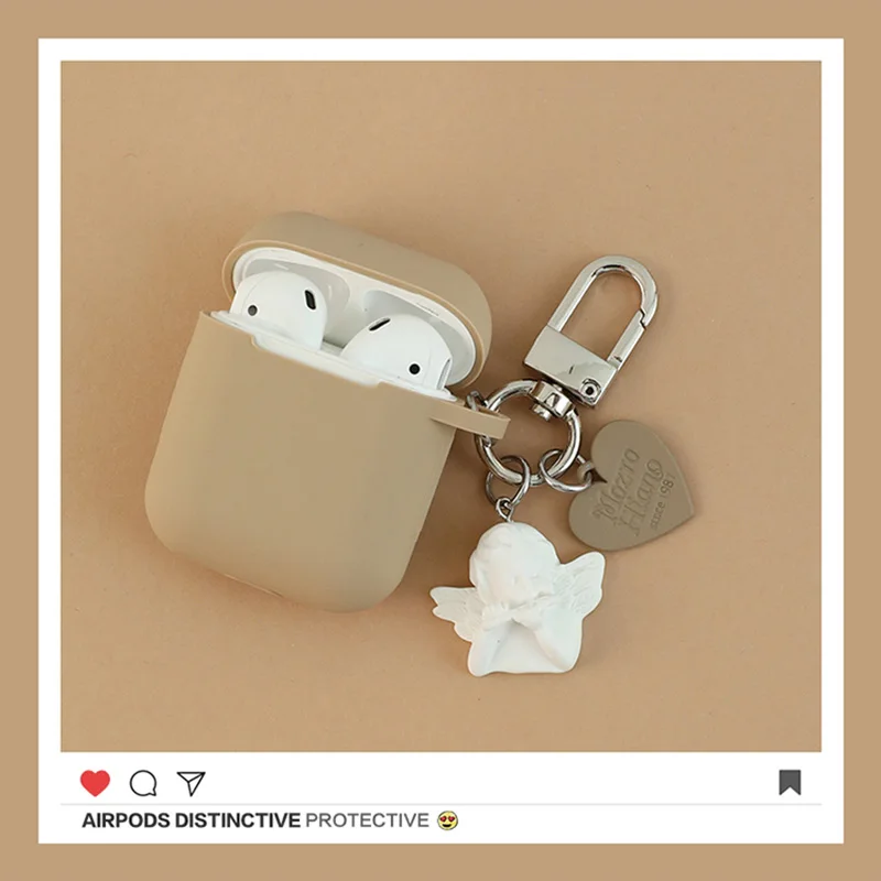 Силиконовый чехол с милым ангелом для наушников Apple Bluetooth защитный любовным