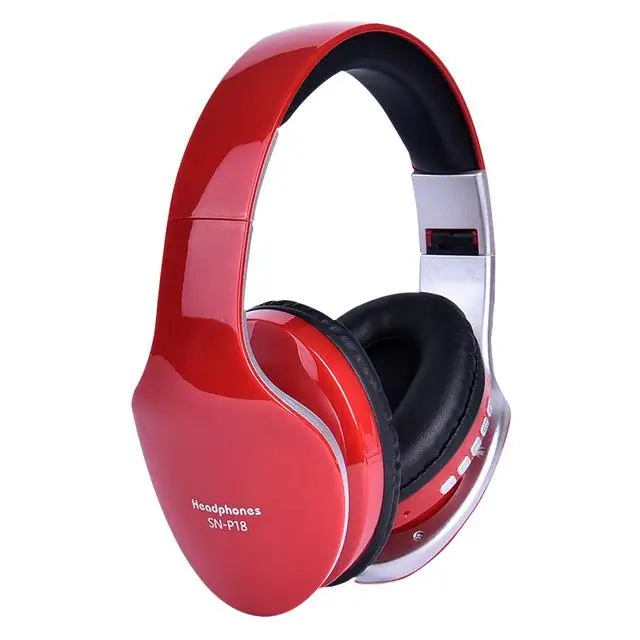 Wireless Headphones Bluetooth Headset Foldable Stereo Headphone Gaming Earphones Support TF Card With Mic For All phone Mp3 r20 - Цвет: red