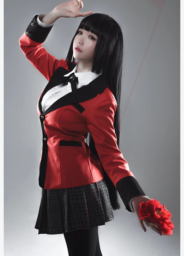 

Hot Anime Persona Cosplay Costumes Kakegurui Yumeko Jabami Japanese School Girls Uniform Full Set Halloween Party Costume