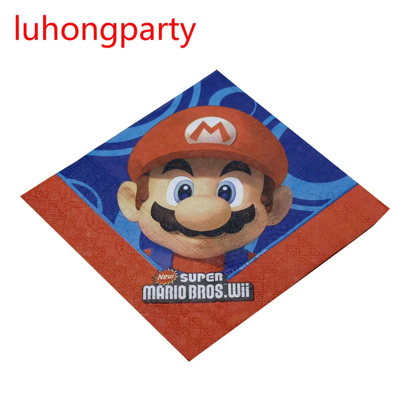 

32pcs Mario super Marie soft healthy decoupage napkin paper 100% virgin wood tissue for wedding party decoration