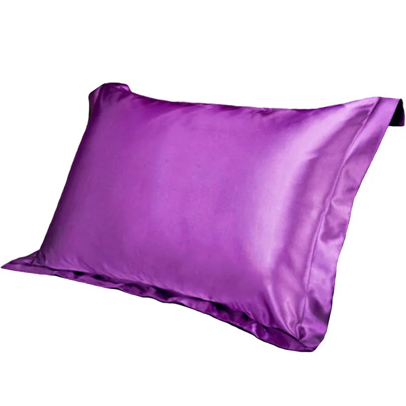 Urijk, роскошная наволочка для кровати, удобная, чистая, имитирующая шелк, атласная наволочка, одинарная наволочка, 48x74 см - Цвет: purple
