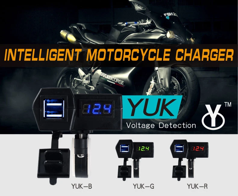 Дизайн 12 В Цифровой вольтметр DC мотоцикл двойной USB разъем 4.2A 2 порта USB выход двойной USB Автомобильное зарядное устройство для Android Ios