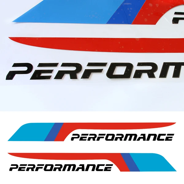 2pcs Reflective M Performance Front Rear Windshield Window Decal